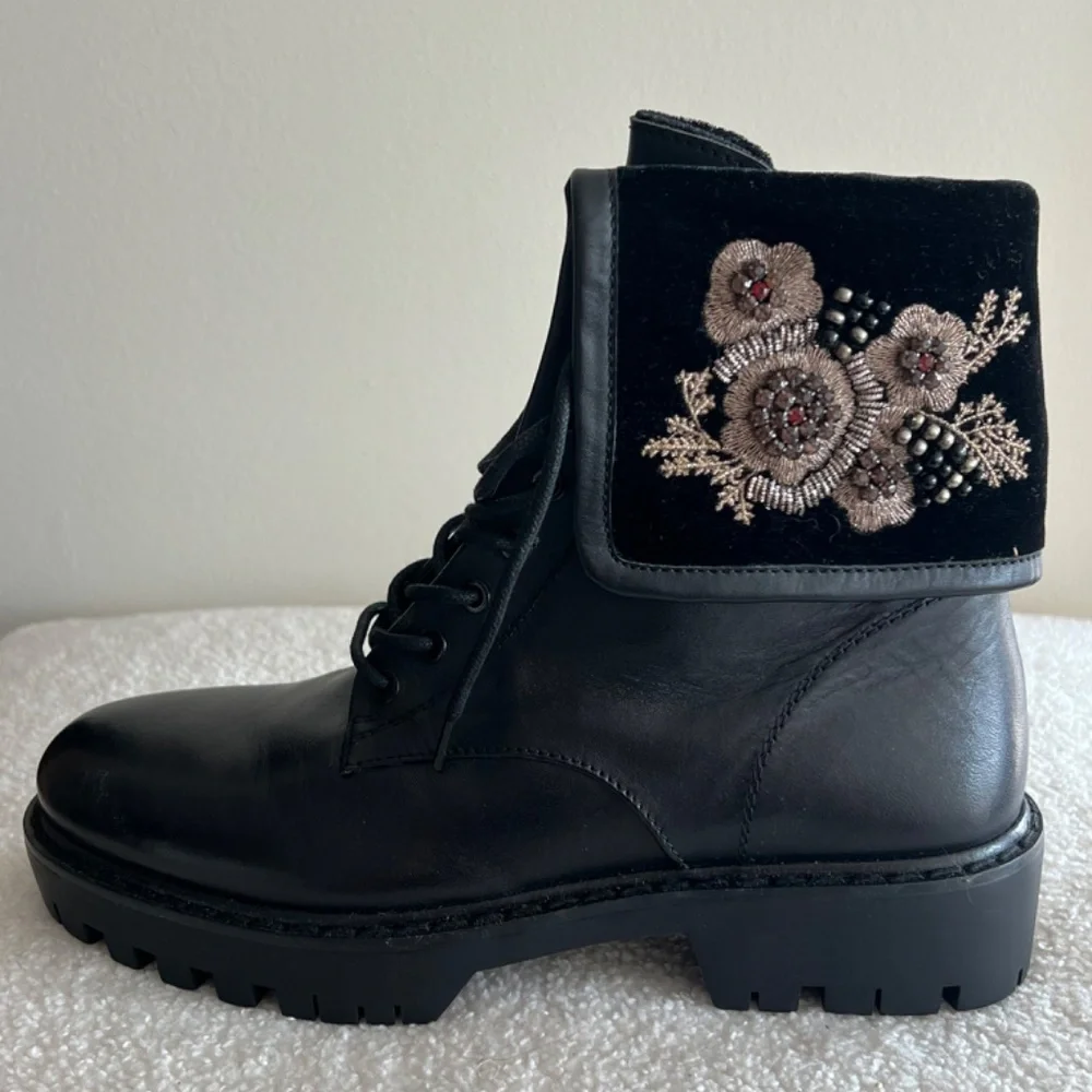 Zara black embroidered